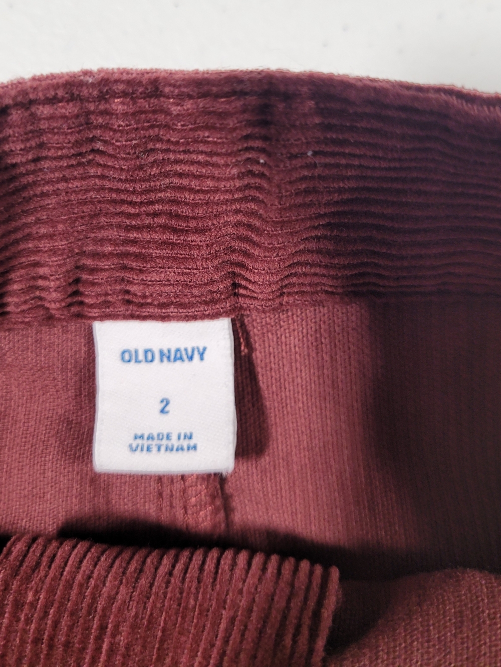 Women’s Burgundy Corduroy Button-Front Skirt - Picture 2 of 3
